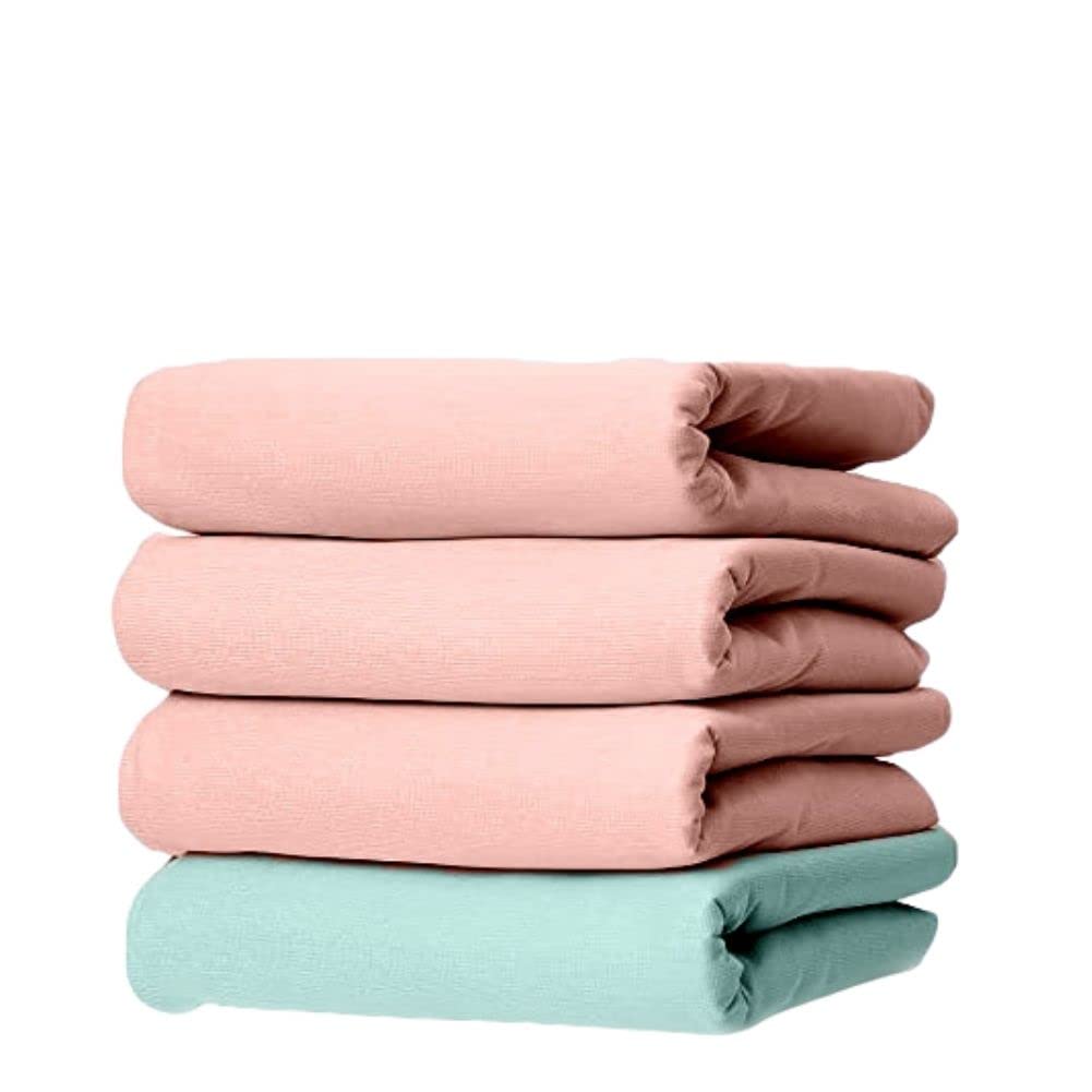 Reusable Waterproof Washable Bed Underpad - Absorbent Mattress Protector for Incontinence - Pack of 4 (3 Pink 1 Green, 34