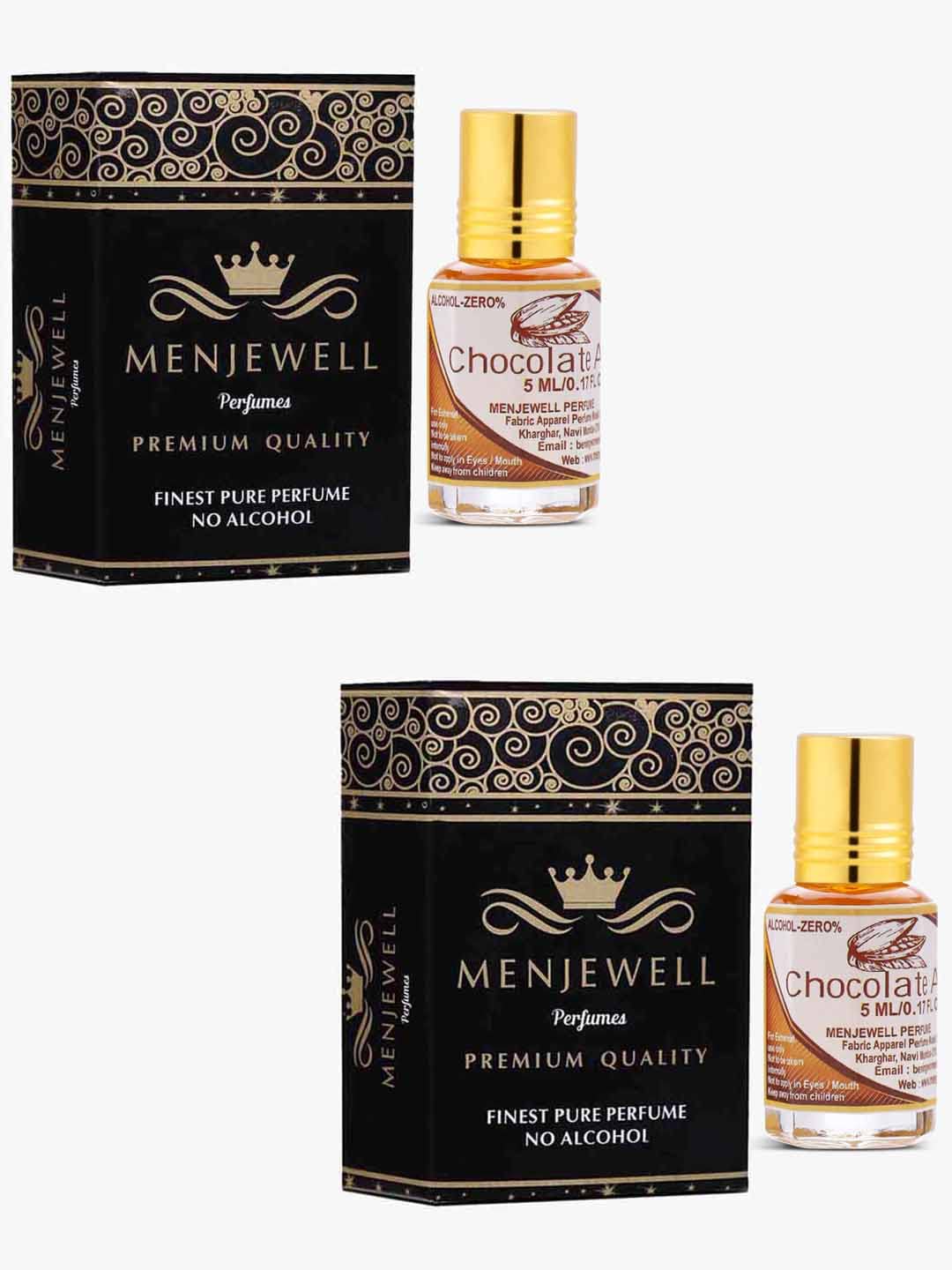 Premium Chocolate Musk Attar Perfume Oil - 100% Natural Herbal Fragrance for Men & Women - 10ml (Pack of 2) - Romantic Dates, Special Occasions & Daily Wear