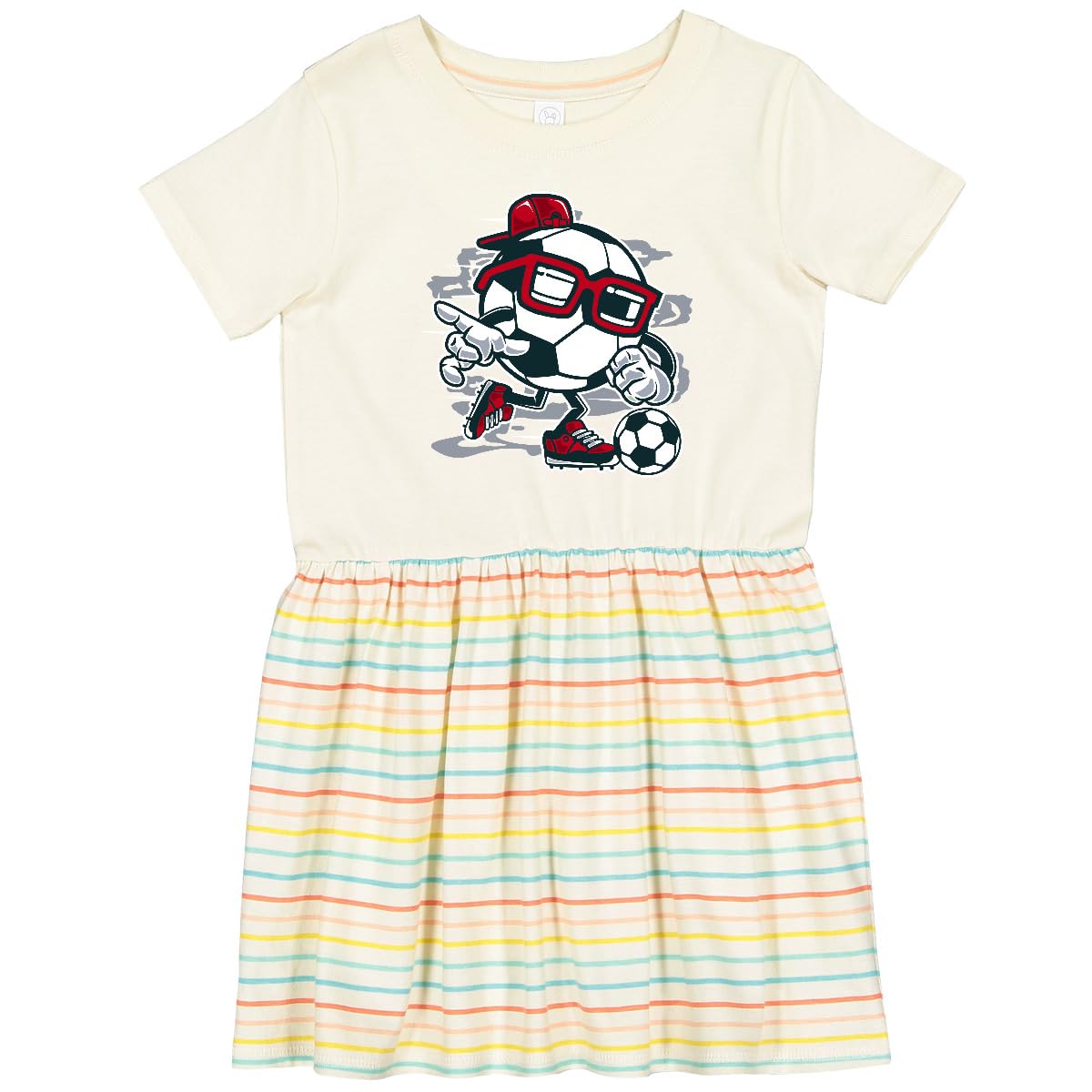 Inktastic Soccer Ball Toddler Dress - Cute Girls' Football Outfit for Playtime & Sports Day | Perfect for Soccer Games, Birthday Parties & Casual Wear