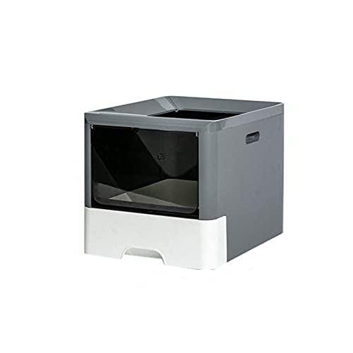 Enclosed Cat Litter Box with Odor Control - Large Top Entry Cat Toilet with Drawer for Easy Cleaning | Fashionable Square Design for Home & Apartment Use | Perfect Cat Supplies for Multi-Cat Households (Color: C)