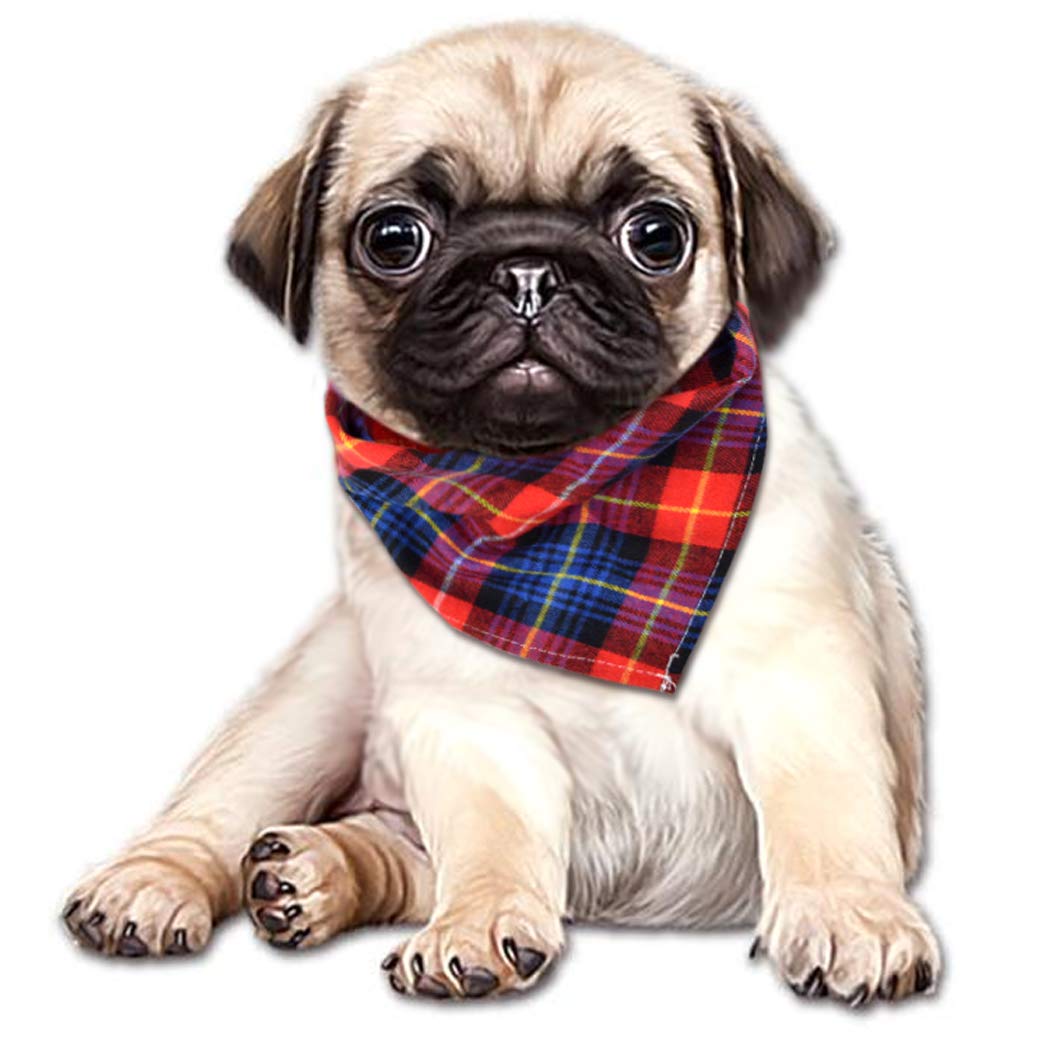 Lee-buty 15pcs Washable Cotton Checkered Dog Bandanas Set - Pet Scarf Kerchief & Bibs for Small Dogs & Cats | Perfect for Outdoor Fall Adventures, Birthday Parties & Photo Shoots