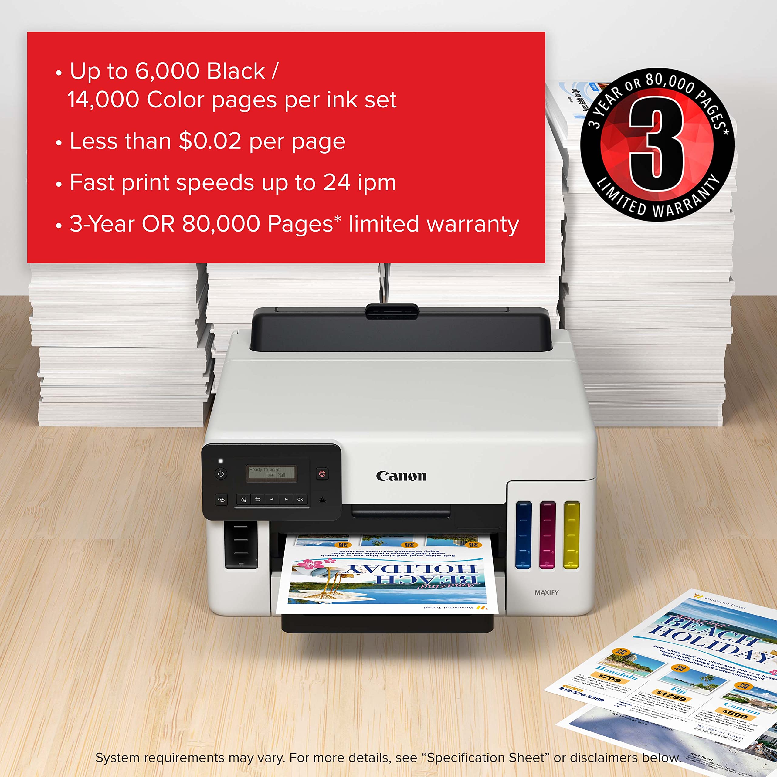 Canon MAXIFY GX5020 Wireless Single Function Printer - High-Speed Printing for Home & Small Office | Ideal for Documents, Reports & Everyday Printing Needs
