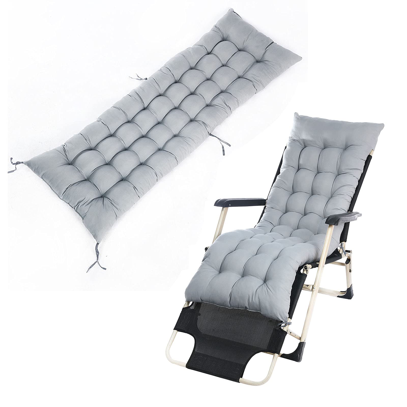 Premium Rocking Chair Cushions 62.99x19.69 Inch - Extra Long Overstuffed Lounge Chair Pads for Wicker, Patio & Folding Chairs - Waterproof Outdoor Bench Cushions for Porch, Garden & Poolside Relaxation