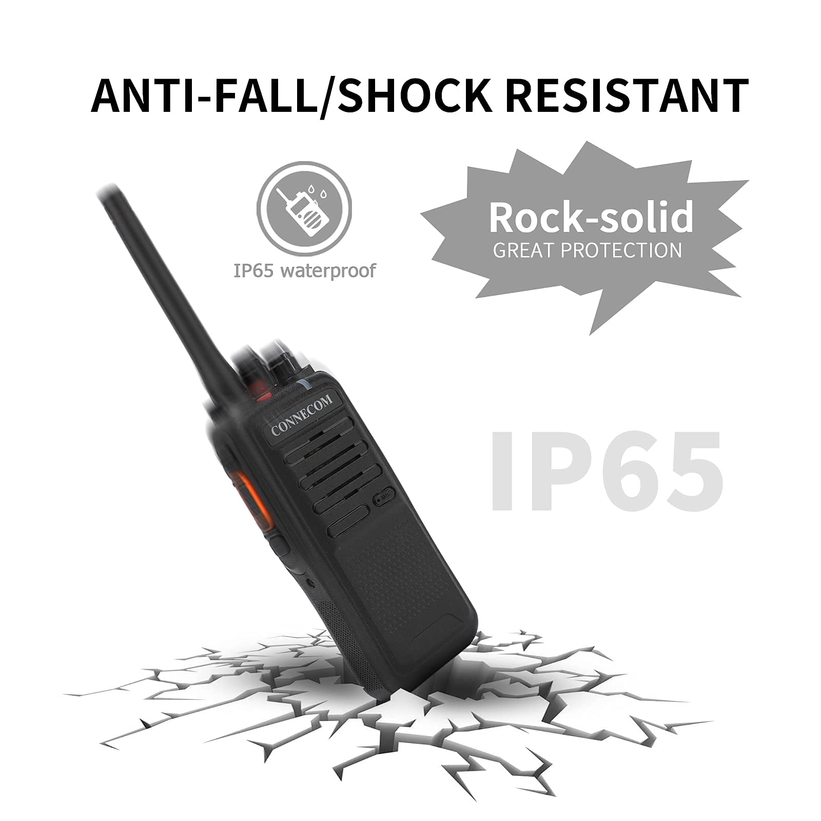CONNECOM GD100 4-Pack Rechargeable 4W High Power Walkie Talkies - Digital & Analog Two Way Radios for Business, Construction, Warehouse, Industrial & Marine Use - Long Range Communication for Teams, Security & Emergency Scenarios