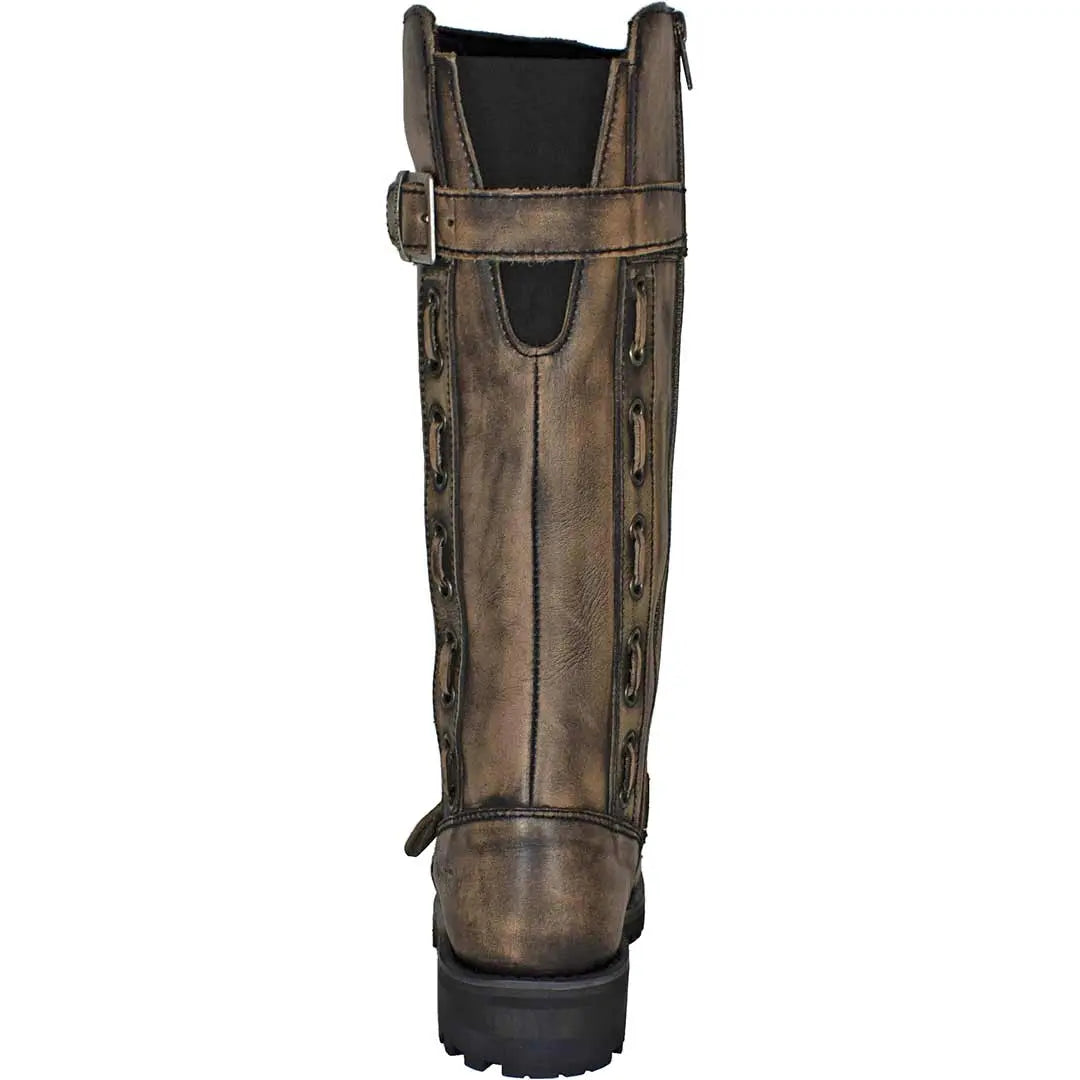 Open Road Women's Tall Motorcycle Boots - Waterproof Leather Riding Boots for Harley & Cruiser Bikes - Perfect for Long Rides & Motorcycle Adventures