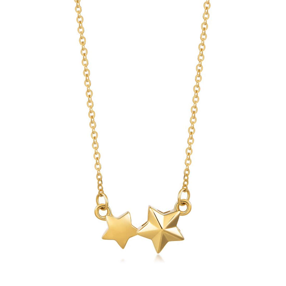 14K Solid Real Yellow Gold Star Necklace - Twinkle Star Pendant, Minimalist Dainty Fine Jewelry for Women (16+2 Inch Extender, 1.69g) | Perfect for Everyday Wear, Gifts, and Special Occasions