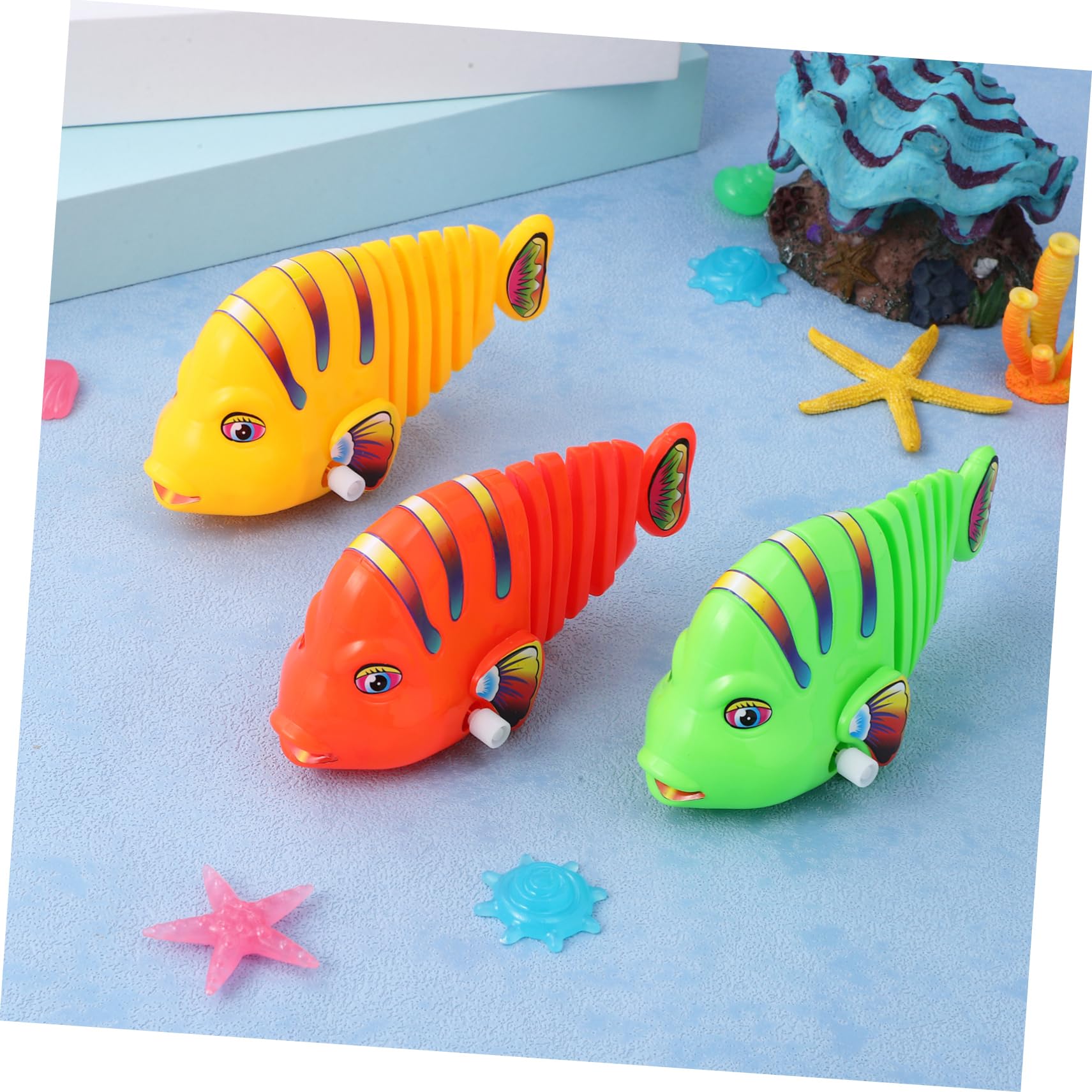 iFundom 8pcs Wind-up Swimming Robot Fish Bath Toys - Colorful Plastic Floating Pool Toys for Kids, Toddlers & Babies - Fun Bathtime, Pool Party & Sensory Play