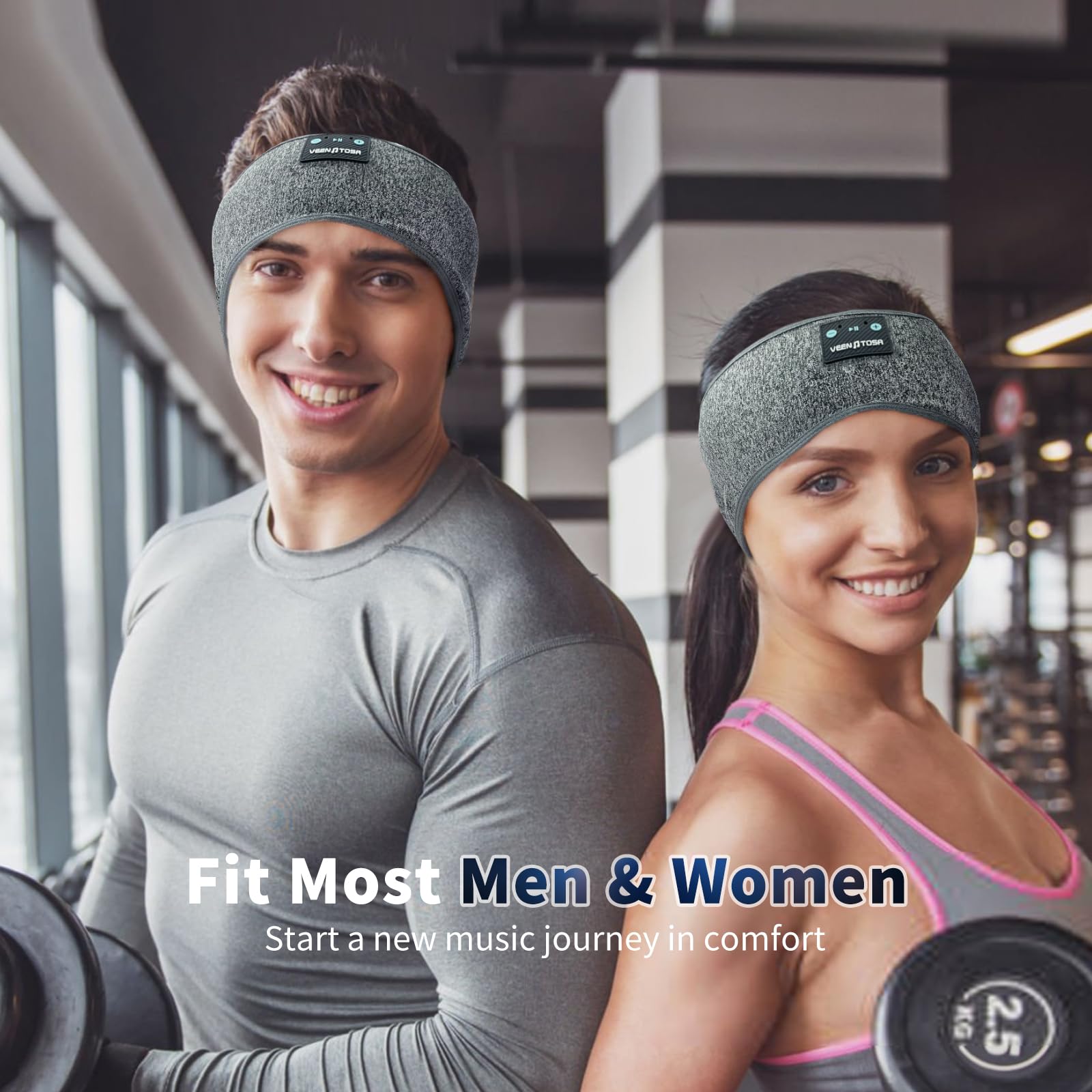 Wireless Sleep Headphones with HD Stereo Sound - 20H Battery Bluetooth 5.3 Headband for Side Sleepers | Perfect for Yoga, Workout, Travel & Meditation | Comfortable Sports Earphones for Men & Women