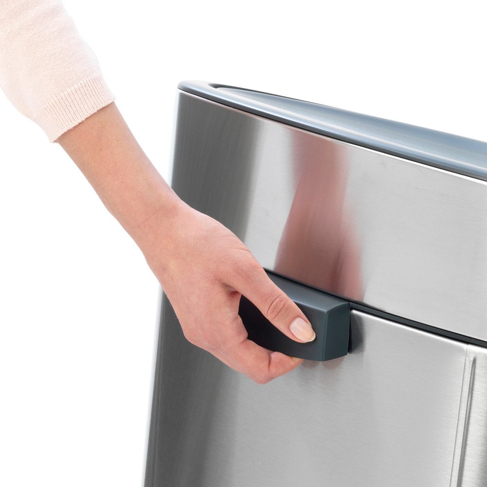 Brabantia 10.6 Gallon Stainless Steel Touch Kitchen Trash Can with Removable Lid - Soft-Touch Opening, Includes Waste Bags | Perfect for Modern Kitchens, Office Spaces & Eco-Friendly Homes
