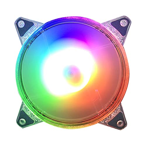 OCUhome 120mm RGB LED Computer Case Fan - Ultra Quiet, High Airflow Cooling Fan with Vibrant Multicolor Lighting for PC Gaming & Workstation Builds | Perfect for Desktop Cooling & Aesthetic PC Setup
