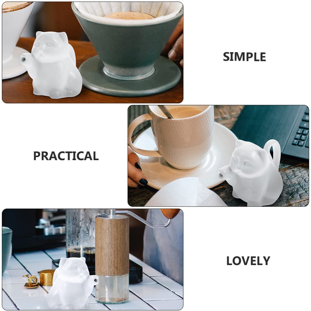 Cute Cat-Shaped Ceramic Creamer Pitcher Set - 2Pcs 50ml Milk Jug & Oil Vinegar Dispenser for Coffee, Tea, Soy Sauce - Perfect for Home, Cafe, and Kitchen Decor