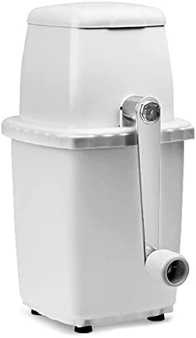 Acense White Plastic Manual Ice Crusher – 1L Capacity with Stainless Steel Teeth, Easy to Clean & Durable – Perfect for Cocktails, Smoothies & Home Bars
