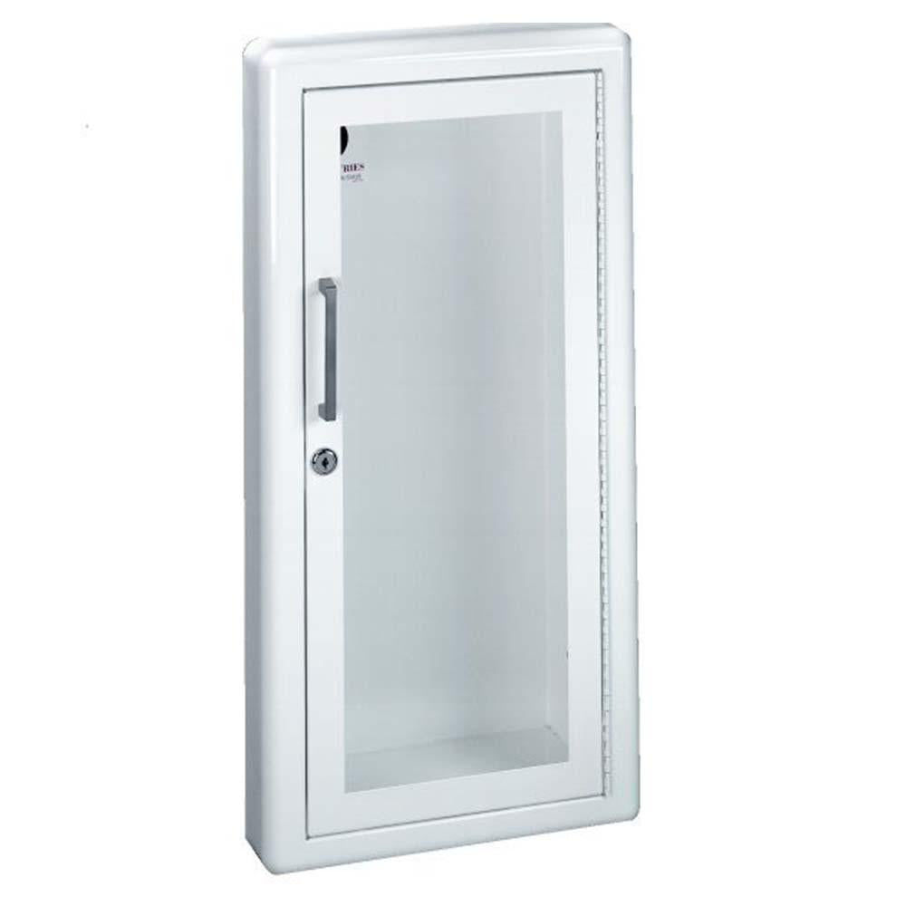 JL Industries 1818G10 Ambassador Fire Extinguisher Cabinet - Full Glass Door with Pull Handle & SAF-T-LOK - Wall Mounted for Office, School, and Commercial Building Safety