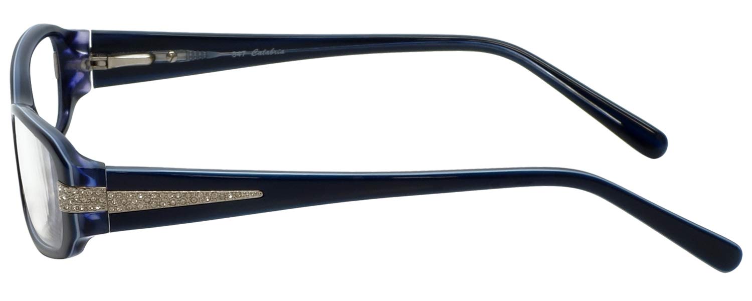 Calabria 847 Dazzles Reading Glasses with Hard Case - Stylish Blue Light Blocking Readers for Women & Men - Perfect for Reading, Computer Use & Office Work