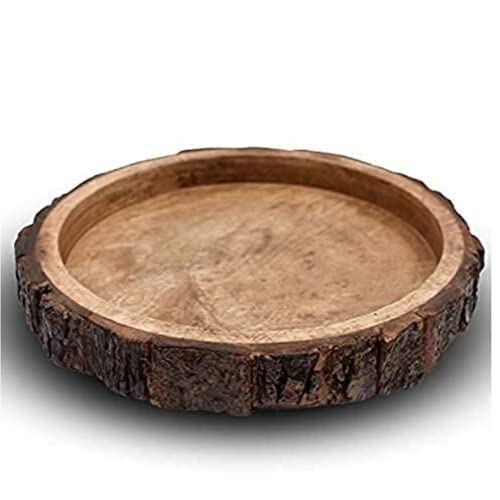 RYT CRAFTS Handmade Wooden Serving Tray - Rustic Dining Table Centerpiece for Home Decor, Kitchen Organization & Entertaining - Perfect for Coffee Tables, Breakfast in Bed & Party Serving (Bakkal Style)