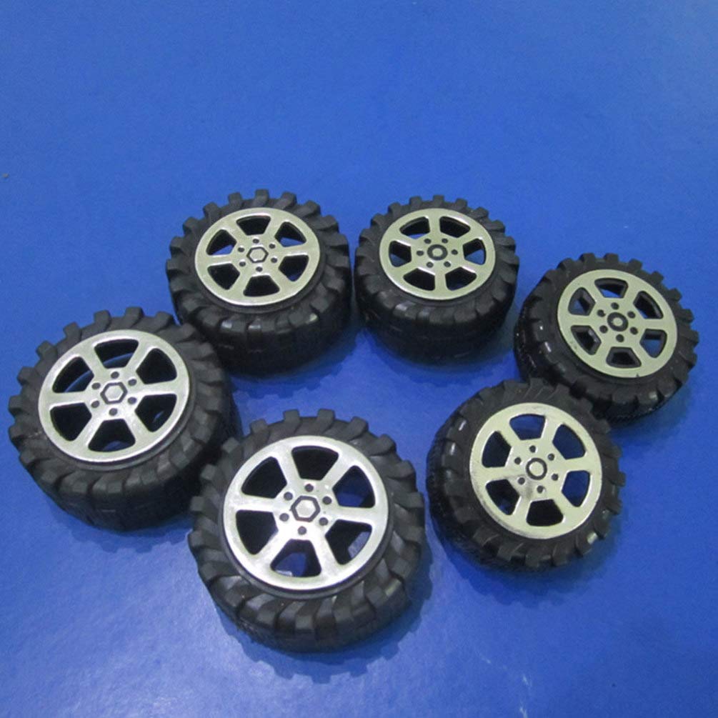 EXCEART 50 Pcs 4.2Cm RC Car Wheels & Tires Replacement Parts - Toy Truck Model Wheels, Axles for Kids DIY RC Vehicle Repair - Perfect for Hobbyists & Children's Playtime