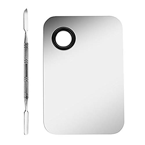 Professional Stainless Steel Makeup Palette Tray - Artist Liquid Foundation Mixing Palette for Watercolor & Makeup - Perfect for Makeup Artists, Tattoo Artists & DIY Beauty Enthusiasts