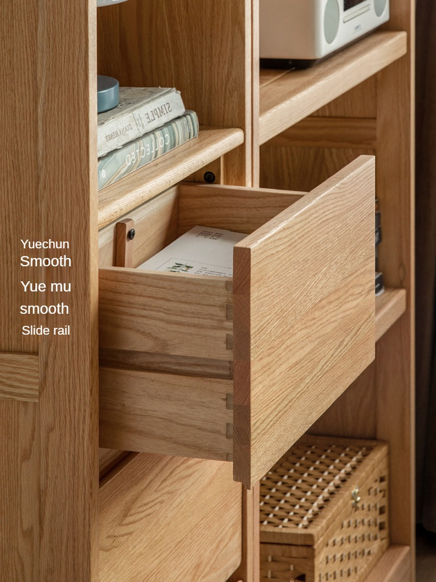 Solid Oak and Ash Wood Bookcase - Sturdy Bookshelf for Home, Office & Library - Perfect for Organizing Books, Decor & Storage