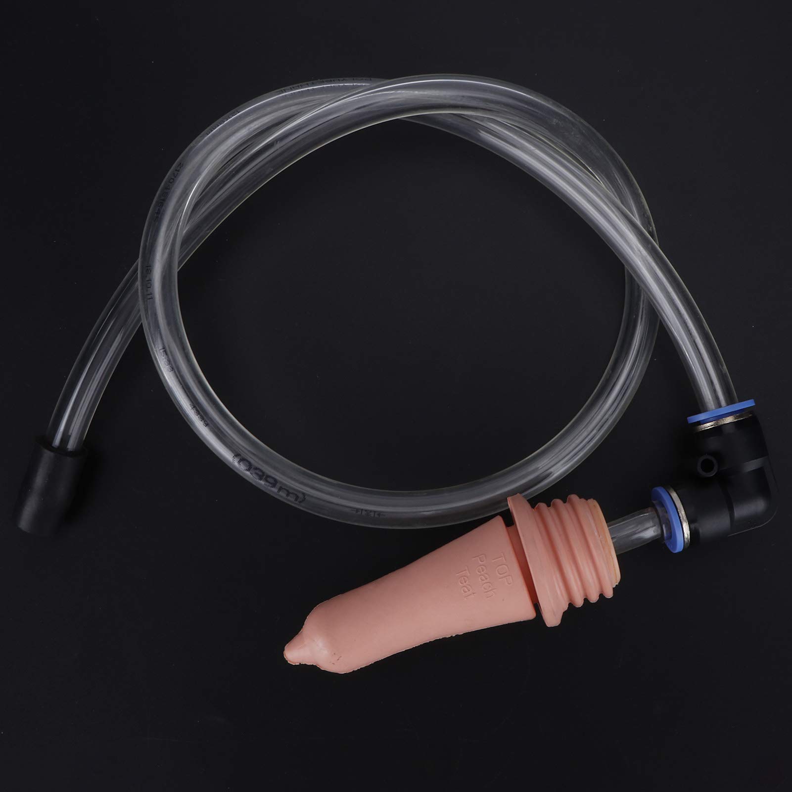 Calf Feeding Nipple with Tube - Double-Sided Rubber Nipple for Feeding Bottles - Farm Use
