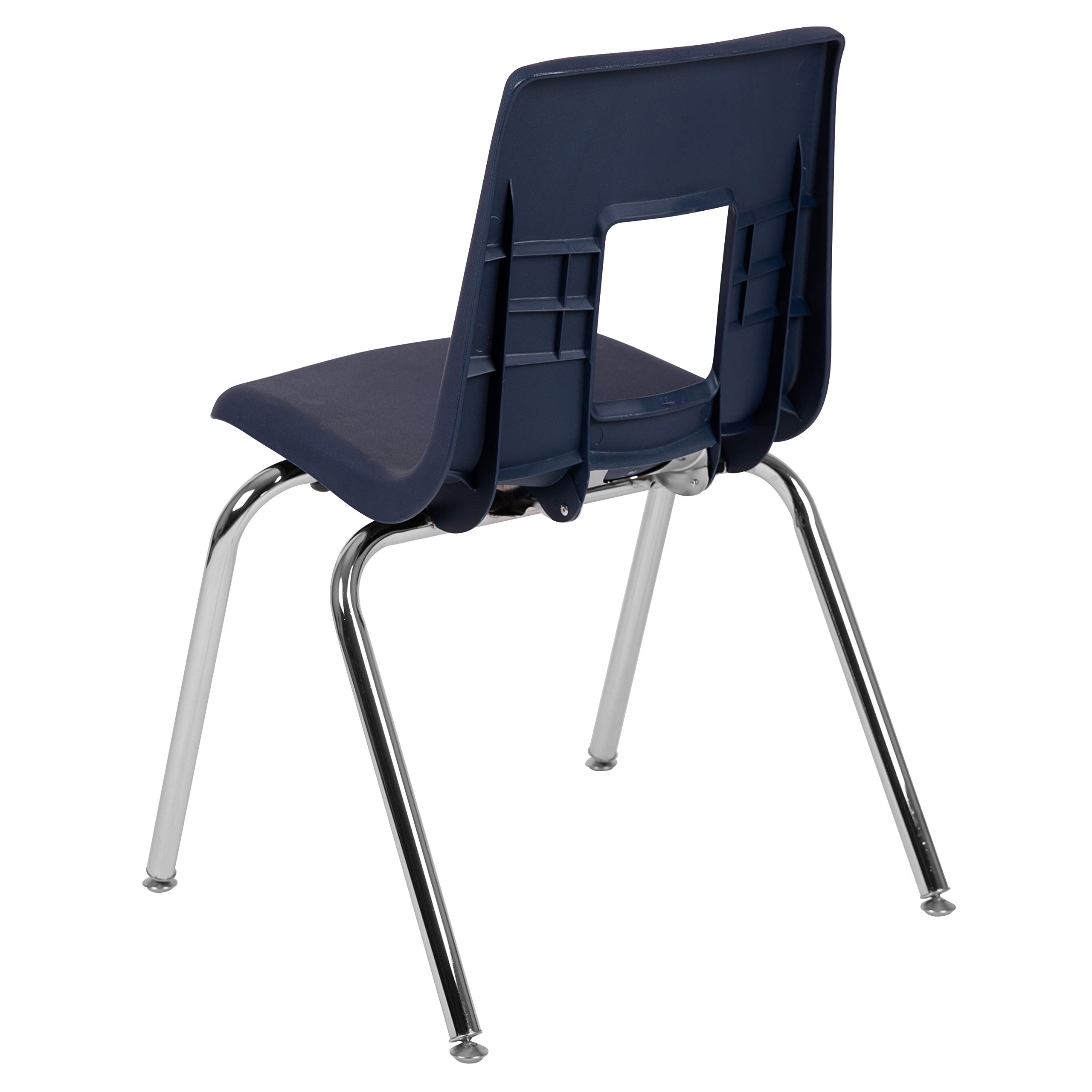 EMMA & OLIVER 4-Pack 18-Inch Navy Blue Stackable School Chairs for Students - Durable Classroom Seating for Schools, Daycares & Home Study Areas