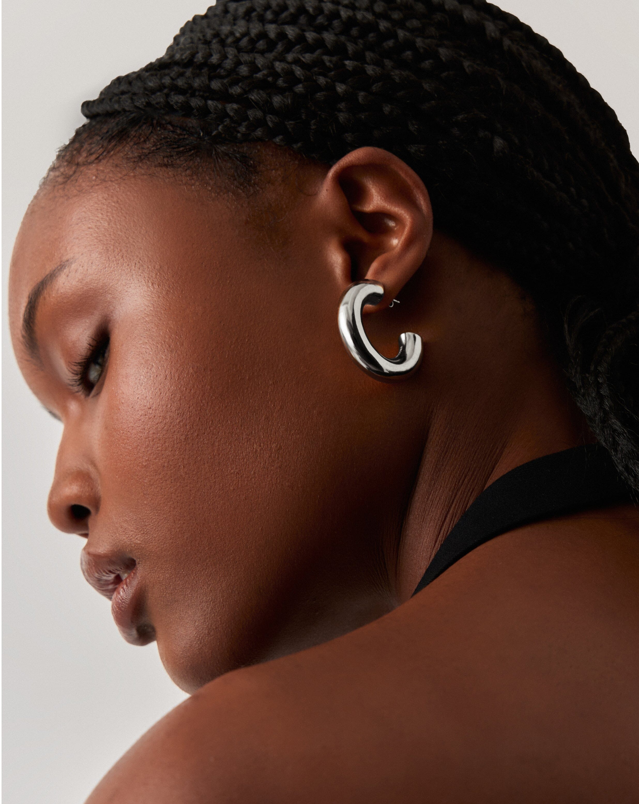 Chubby Large Hoop Earrings for Women - Silver Plated Dangle Earrings | Perfect for Parties, Weddings & Everyday Wear