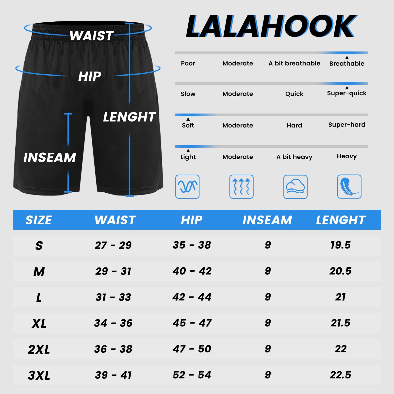 LalaHooK Men's Basketball Gym Shorts - Quick Dry Athletic Workout Shorts with Pockets for Running, Training & Casual Wear | Breathable Activewear for Sports & Fitness