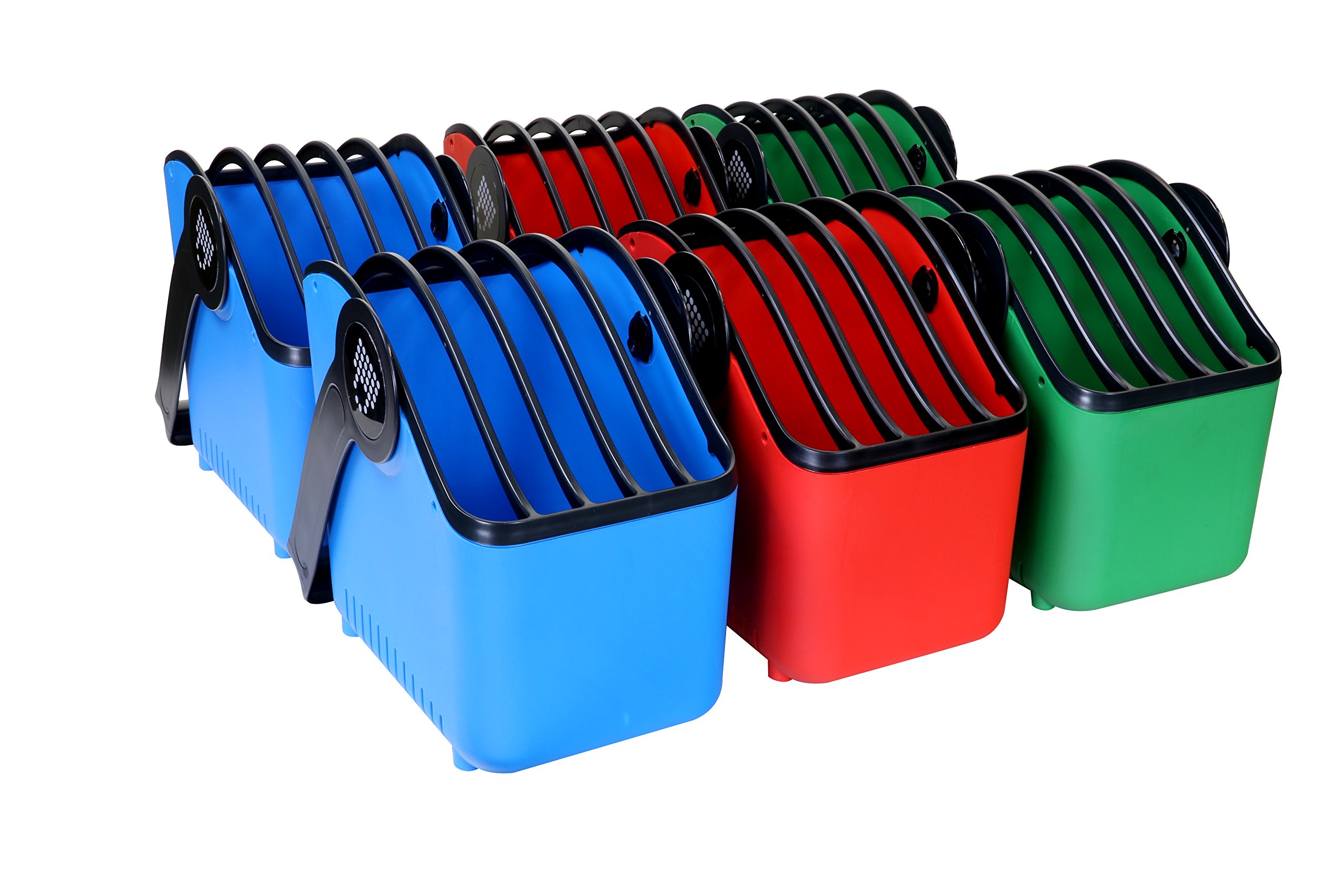 LocknCharge Large Plastic Device Baskets for Classroom & Office Organization - Set of 6 Durable Storage Bins for iPads, Tablets, Laptops & Tech Accessories - Perfect for Schools, Libraries & Workspaces