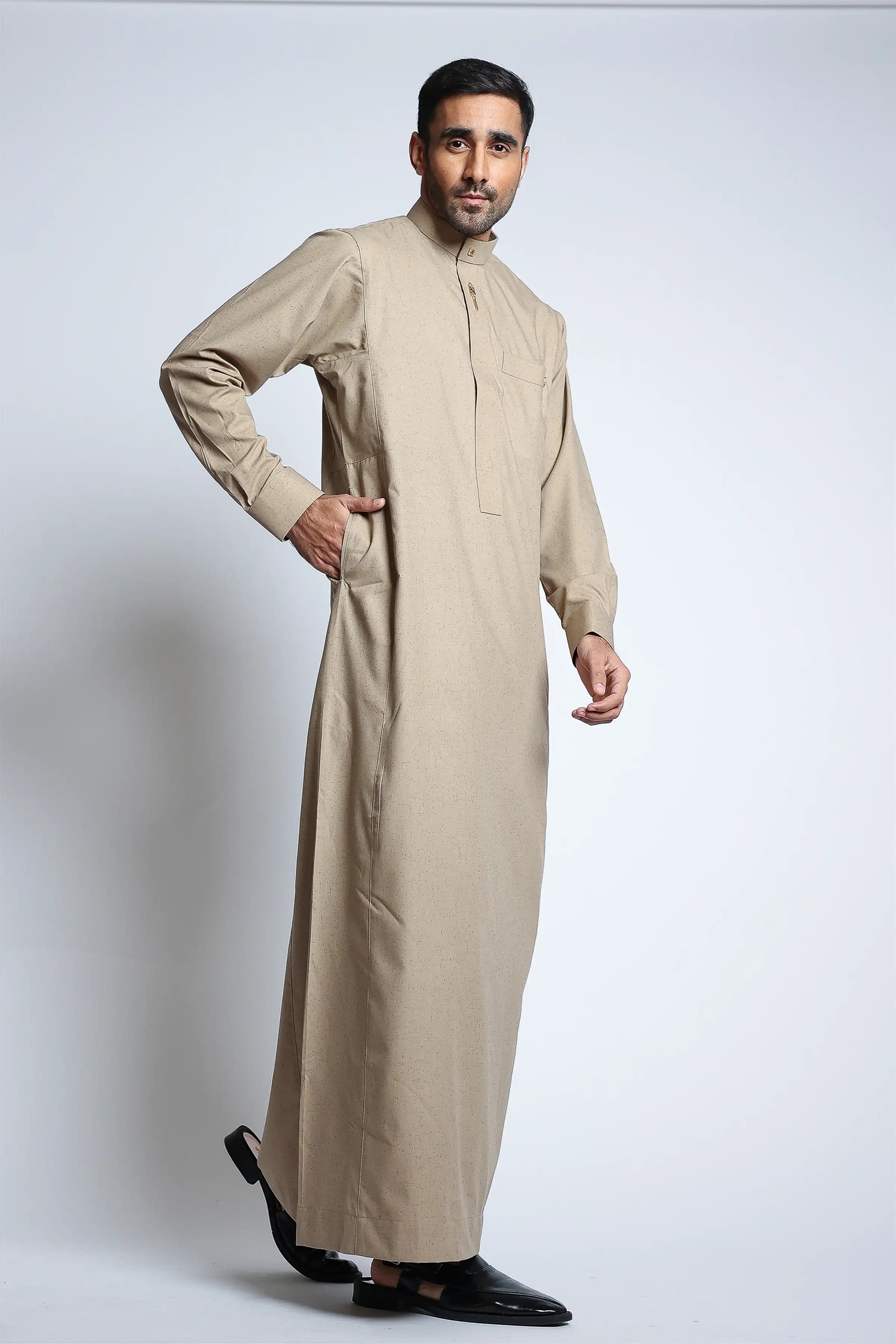 Premium J134 Birchwood Thobe for Men - Comfortable & Stylish Islamic Robe - Perfect for Prayer, Eid, Ramadan & Daily Wear