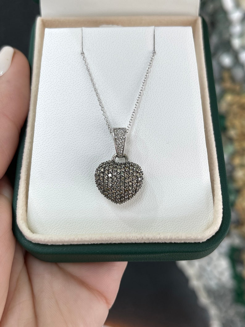 0.75 Carat Natural Coffee Brown Diamond Heart Pendant in 14K Gold - Perfect for Valentine's Day Gifts, Anniversary Jewelry & Romantic Occasions