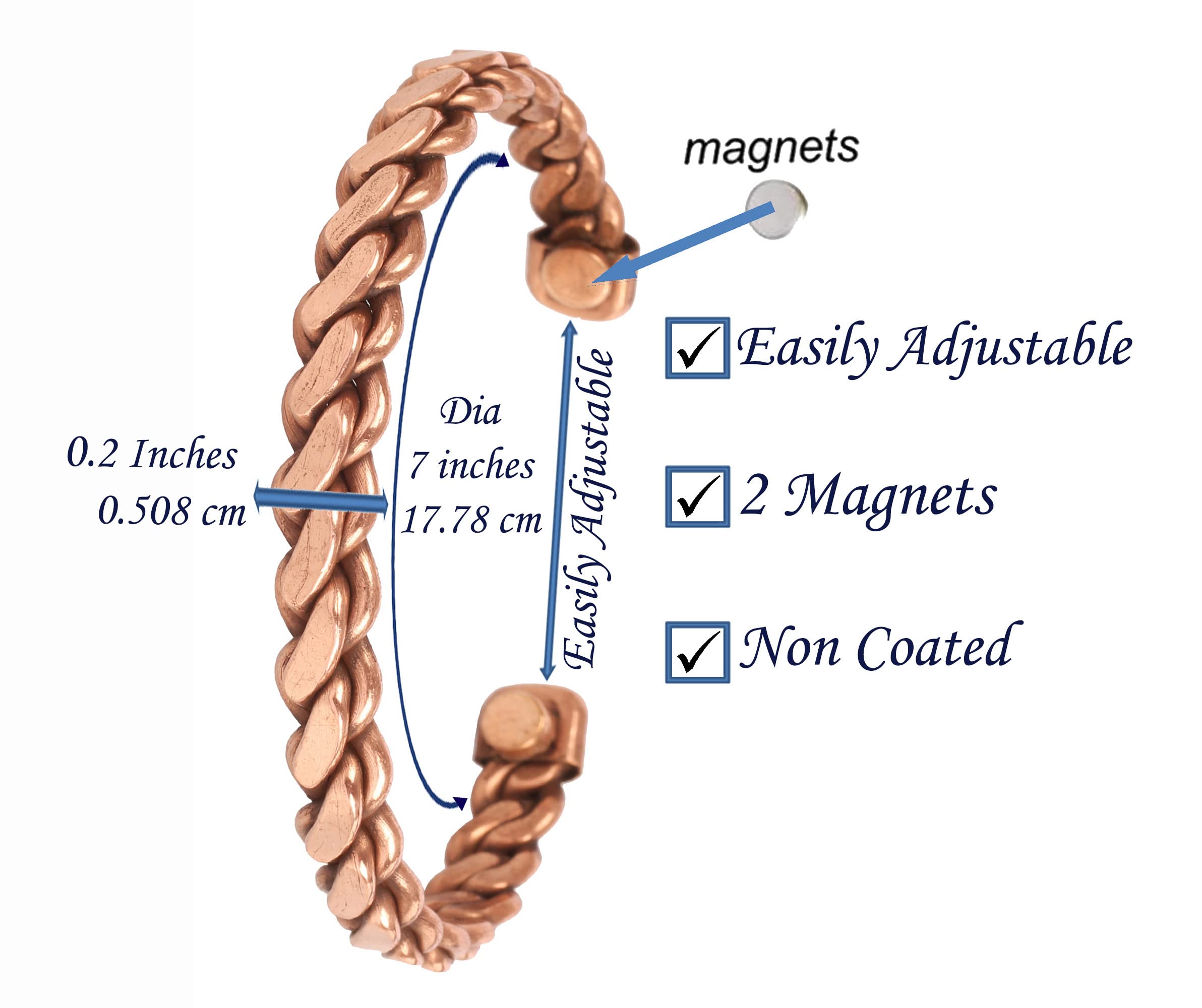 Touchstone Tibetan Style Copper Bracelet - Hand Forged Solid High Gauge Copper Cuff for Women & Men - Multiple Design Options - Perfect for Yoga, Meditation & Spiritual Healing Jewelry