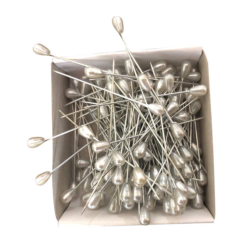 Artibetter 288pcs Stainless Steel Pearl Head Sewing Pins - Teardrop Shape Straight Needles for DIY Jewelry Making, Dressmaking & Craft Projects (White) | Perfect for Bridal Bouquets, Corsages, Fabric Arts & Home Decor