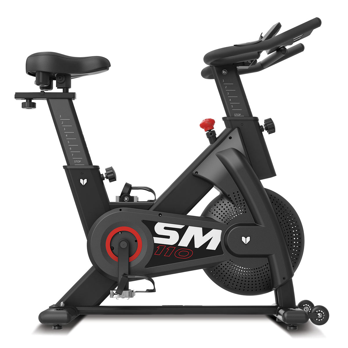 SM 110 Magnetic Spin Bike - Indoor Cycling Exercise Bike with LCD Monitor & Adjustable Resistance - Perfect for Home Gym, Cardio Workout & Fitness Training