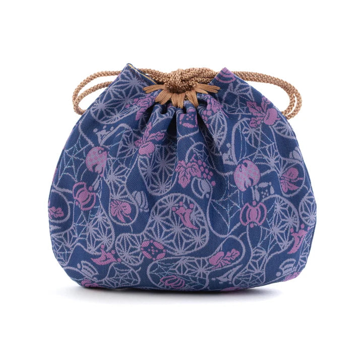 Nishijin Ori Small Drawstring Bag - Handmade Japanese Traditional Craft Purse from Kyoto | Perfect for Halloween Costumes, Cosplay & Gift Giving