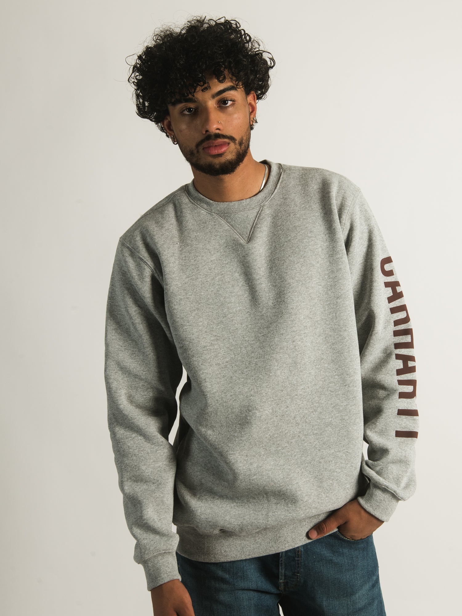 Carhartt Midweight Logo Crewneck Sweatshirt for Men & Women - Comfortable & Durable Workwear - Perfect for Outdoor Work, Casual Wear & Layering
