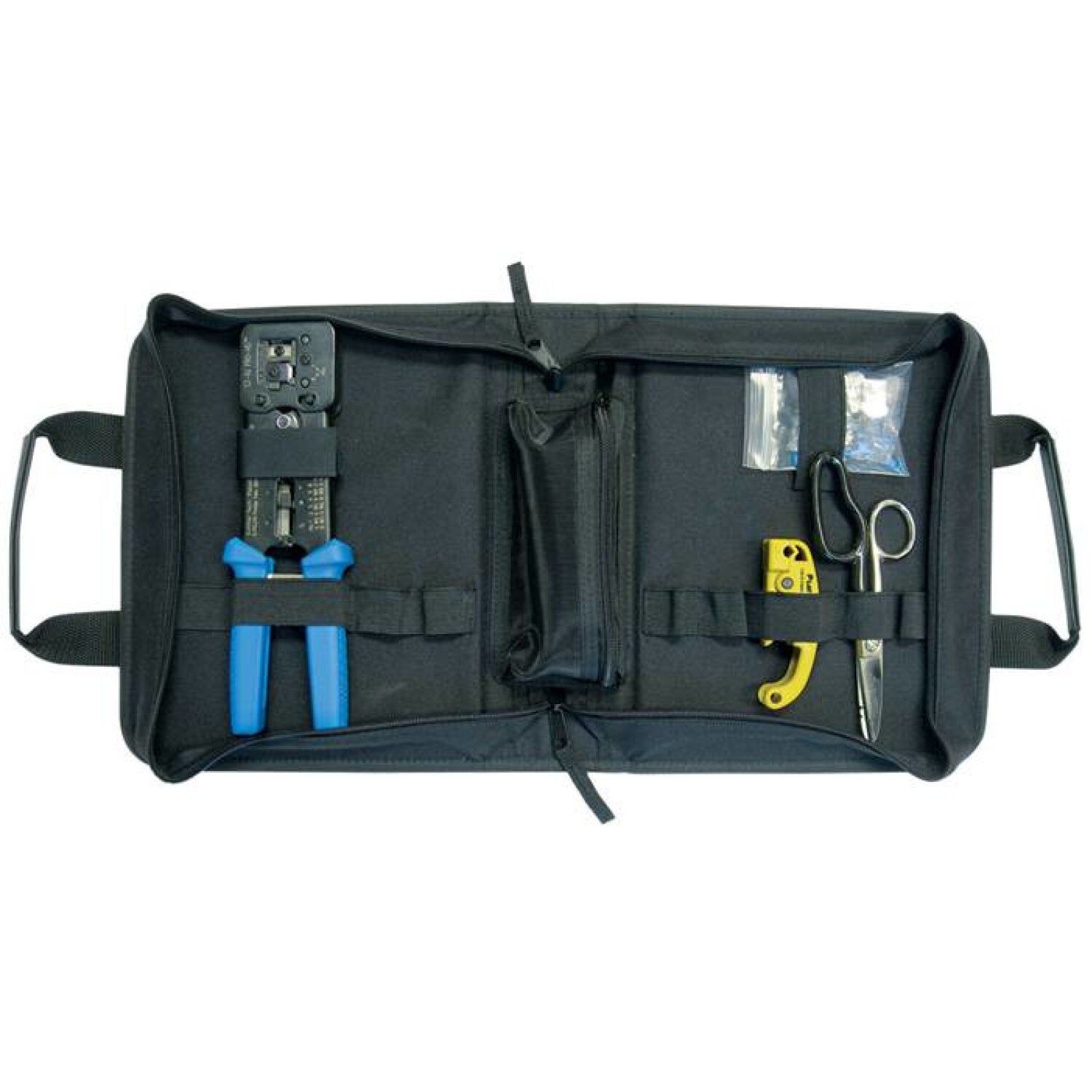 Platinum Tools 90151 EZ RJ45 HD Termination Kit - Pass Through RJ45 Connectors for Ethernet Cables | Basic Network Installation Tool Set with Storage Bag | Perfect for IT Professionals and Home Networking Projects