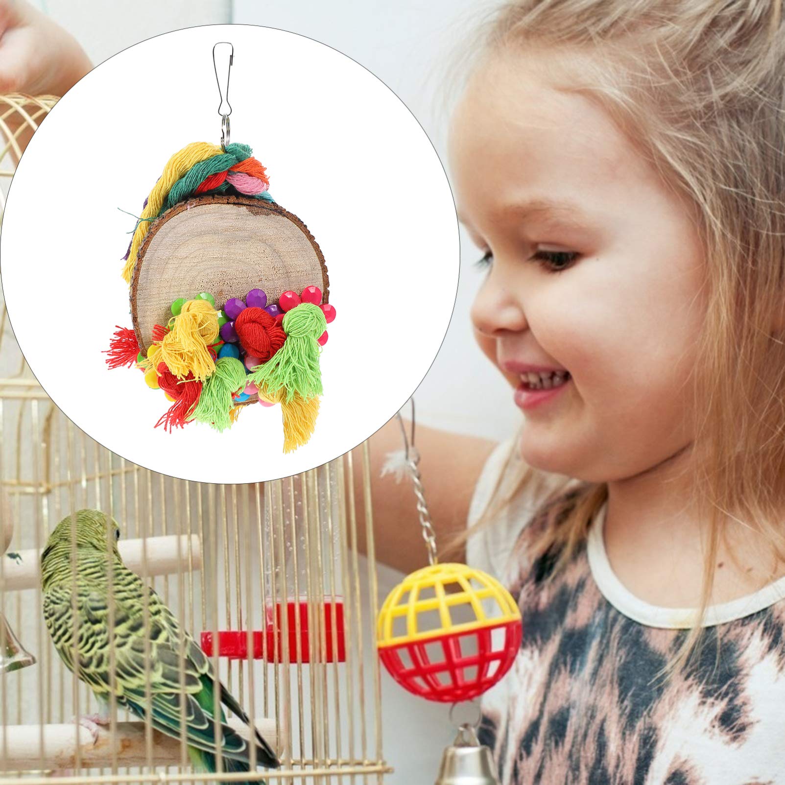 Best Parrot Chewing Toy - Hanging Bird Cage Toy for Parrots, Cockatiels & Pet Birds | Durable Rope Swing Chew Toy for Mental Stimulation & Beak Exercise | Perfect for Cage Enrichment & Playtime
