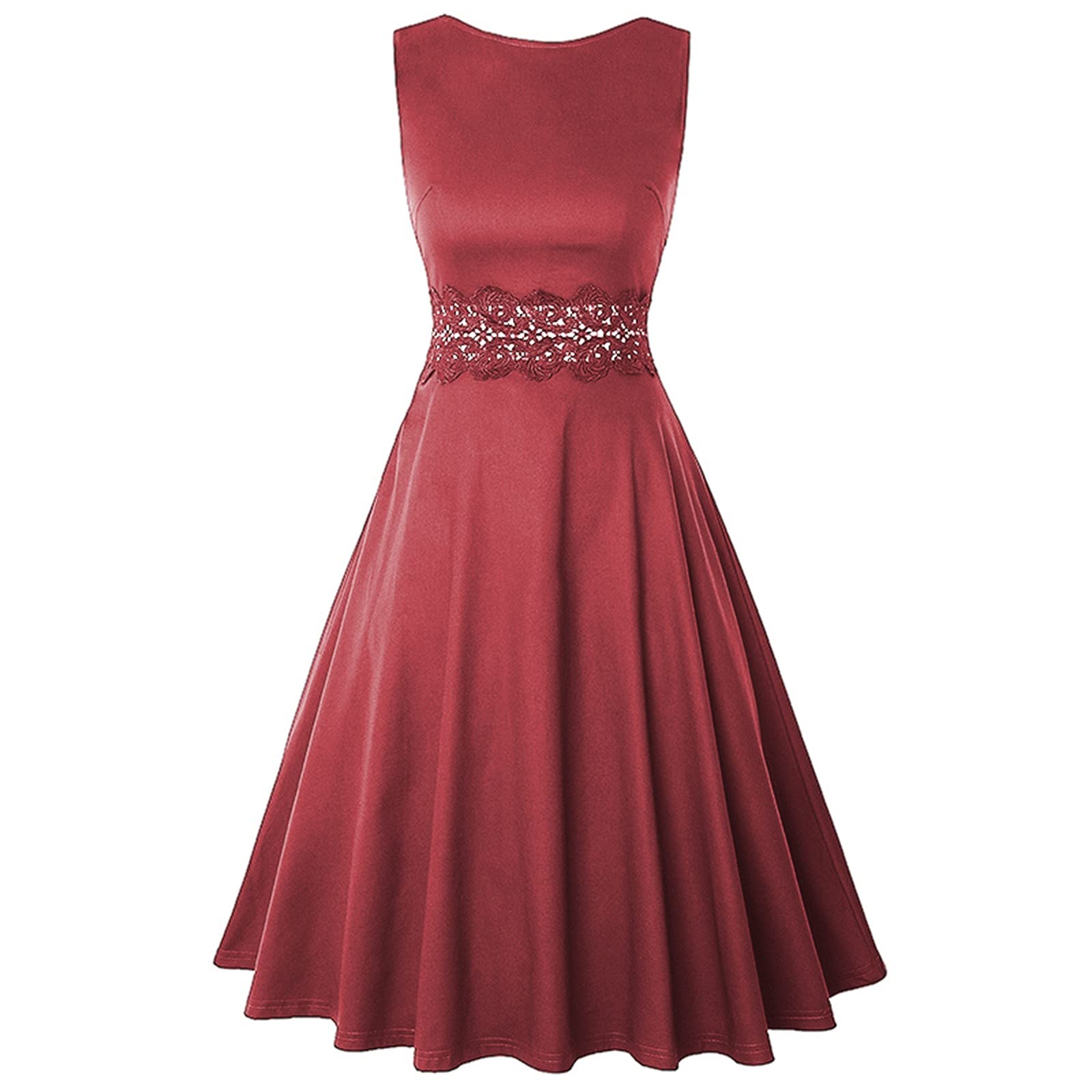 Elegant Women's Summer Short Dress - A-Line Sleeveless Cocktail Dress for Wedding Guest, Party & Swing Dance | Breathable Maxi Dress for Beach Vacation, Date Night & Special Occasions