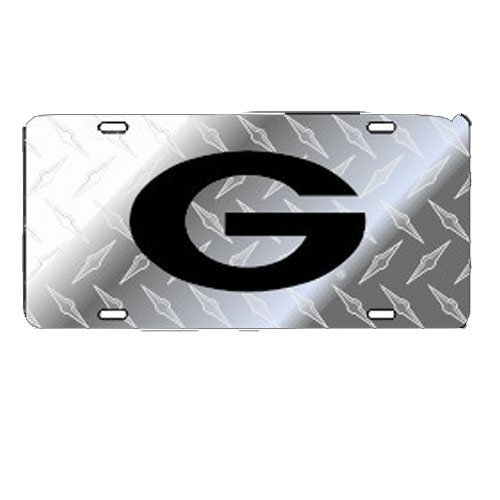 Georgia Bulldogs Silver Toolbox Black G Car Tag - NCAA Team Logo Metal Auto Accessory for Tailgating, College Game Day & Alumni Pride