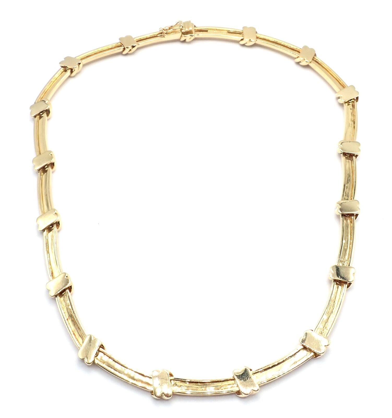 Authentic Vintage Tiffany & Co 18k Yellow Gold Knot Link Necklace - Elegant Jewelry for Women, Perfect Gift for Anniversary, Valentine's Day & Special Occasions