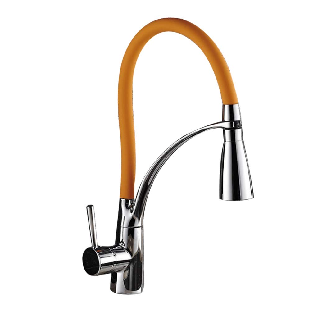 Rotary Pull Kitchen Faucet with Hot and Cold Water Mixer - Durable Stainless Steel Sink Tap for Modern Kitchen, Perfect for Washing Dishes, Filling Pots & Cleaning Vegetables