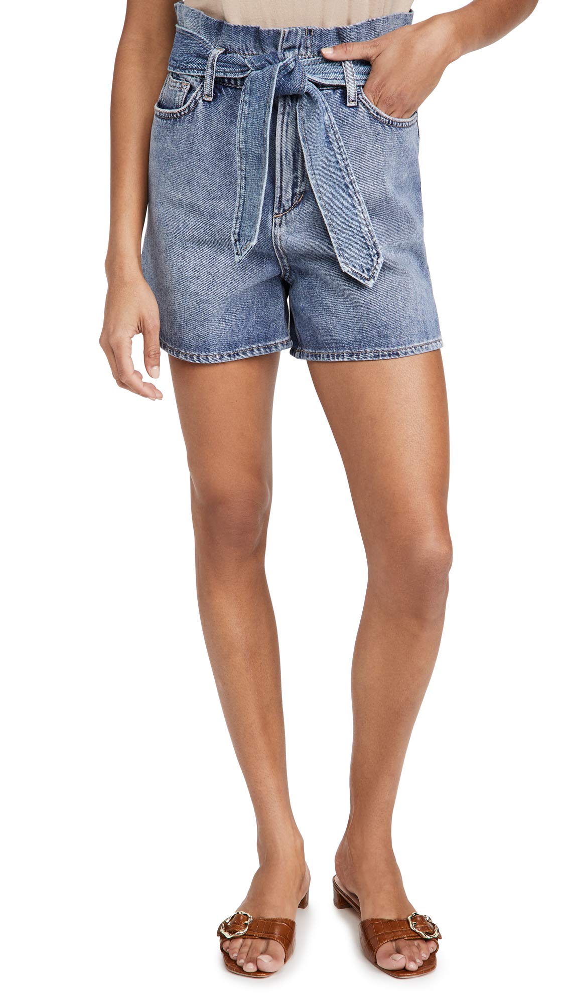 Joe's Jeans Women's The Brinkley Denim Shorts - Distressed Blue Washed High Waist Shorts for Women, Size 32 | Perfect for Summer Outfits, Beach Vacations & Casual Street Style