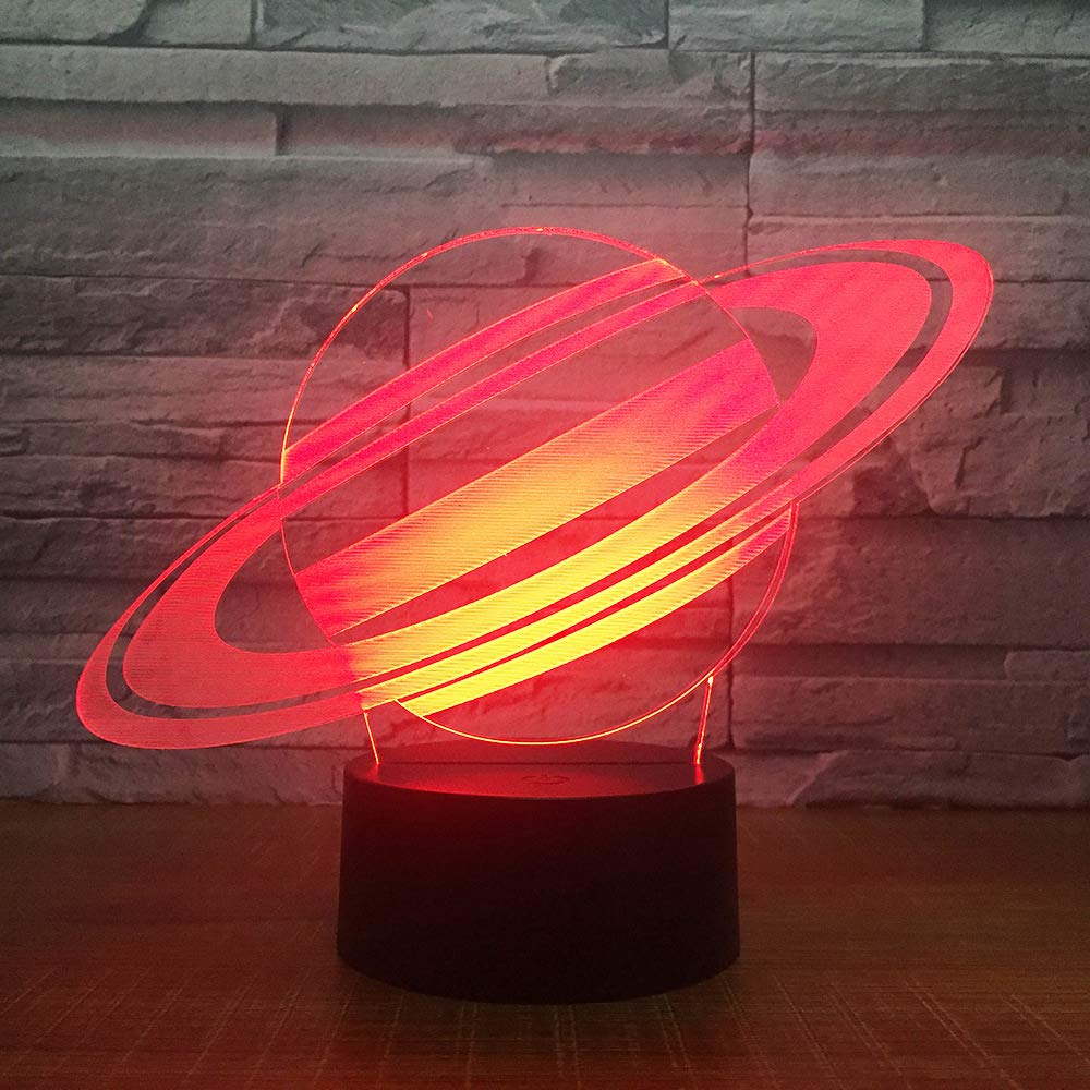 3D Jupiter Planet Night Light with Remote Control - 16 Color Changing LED Table Lamp for Home Decoration, Touch Power & Optical Illusion Effect | Perfect for Bedroom, Nursery, Christmas & Birthday Gifts