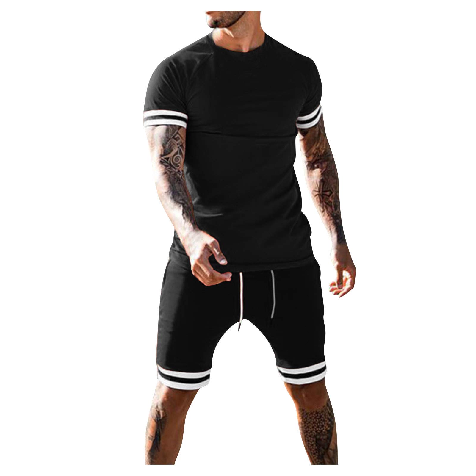 2022 JUNGE Men's Tracksuit Set - 2 Piece Sweatsuit for Lounge, Jogging & Workout | Comfortable Activewear & Sportswear for Gym, Running & Casual Wear