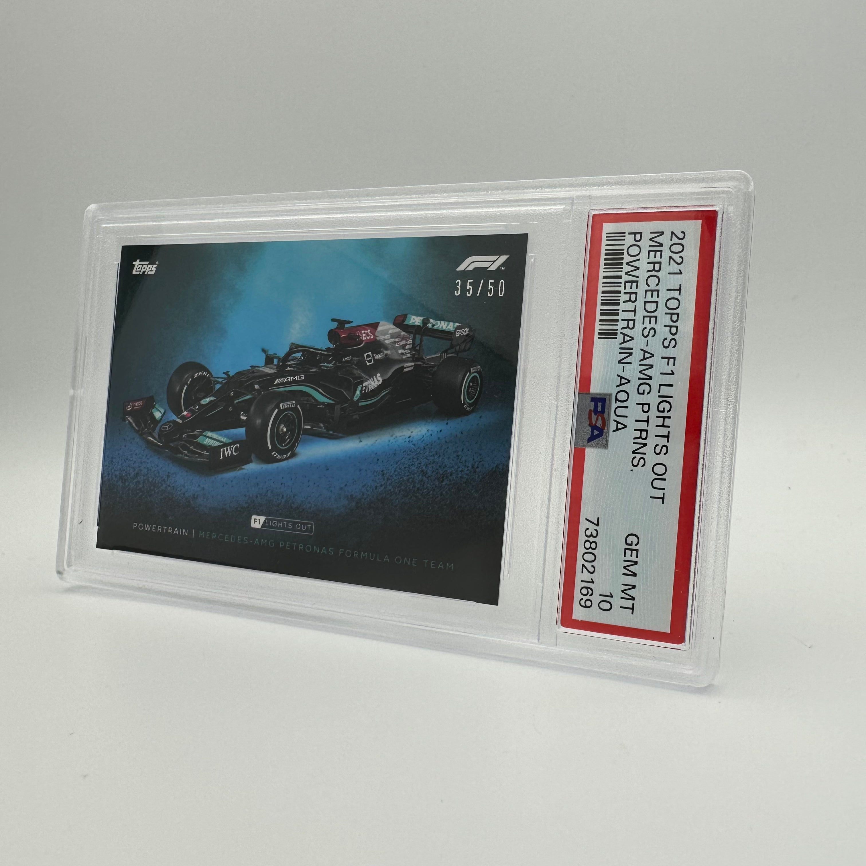 PSA 10 Graded 35/50 Mercedes AMG Petronas F1 Team PowerTrain Aqua Trading Card - Perfect for F1 Collectors, Sports Memorabilia Enthusiasts & Investment Collectibles