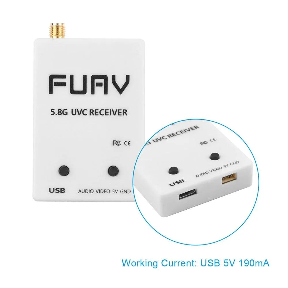 5.8G 150CH FPV Receiver with UVC Video VTX & 5dBi SMA Antenna - Compatible with Android Smartphones, PC Monitors - Ideal for Drone Racing, Aerial Photography & FPV Flying