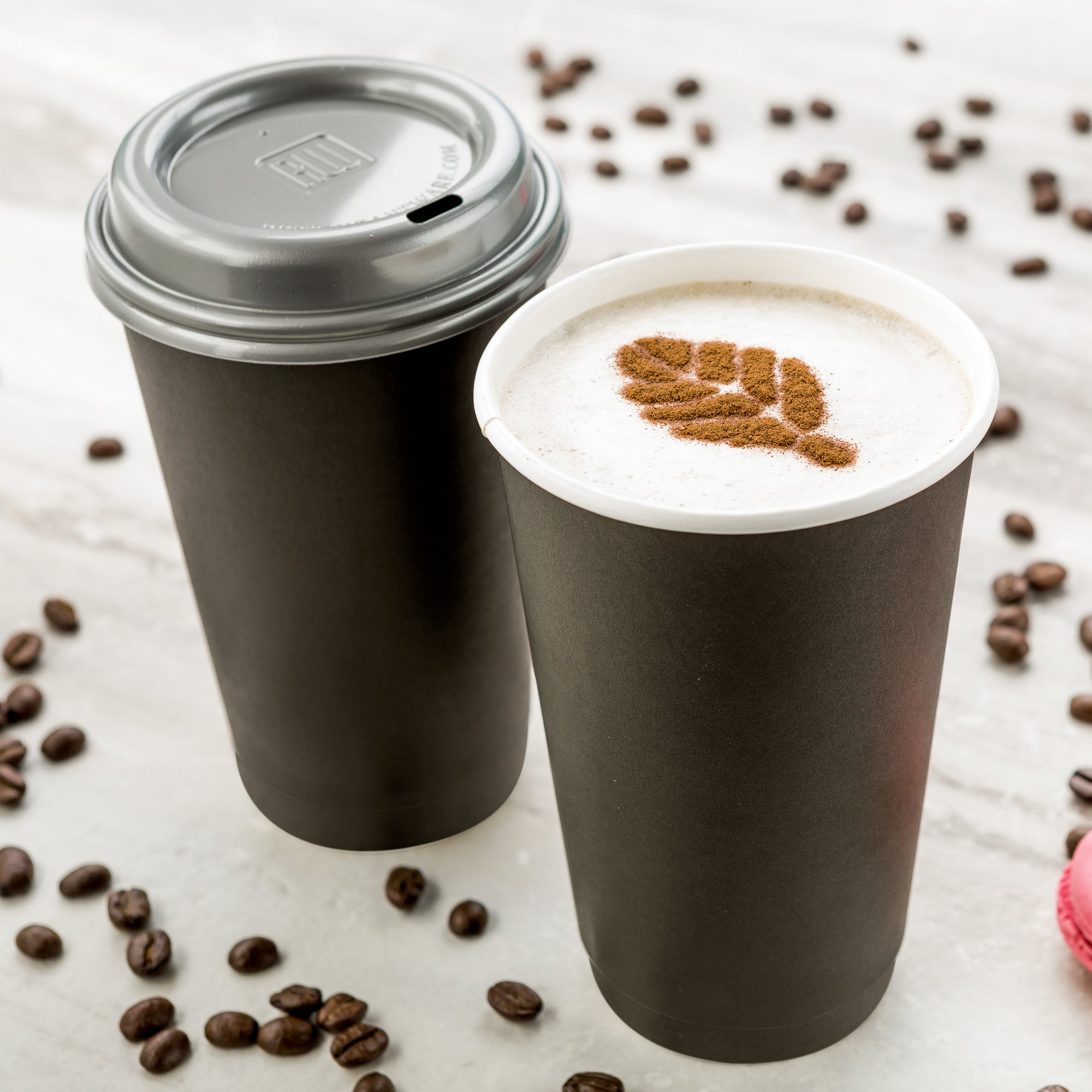 16 oz Black Double Wall Paper Coffee Cups - 25 Count Box (3.5
