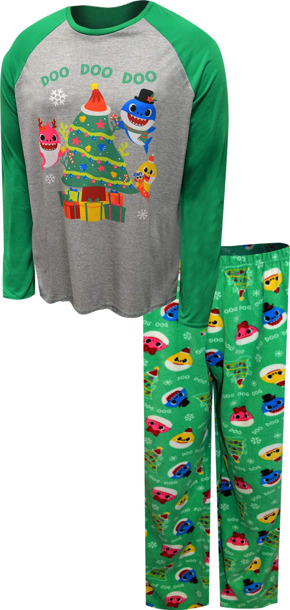 Baby Shark Men's Daddy Shark Christmas Pajamas Set - Large Size | Cozy Holiday Family Matching Pajamas for Christmas Morning & Family Photos