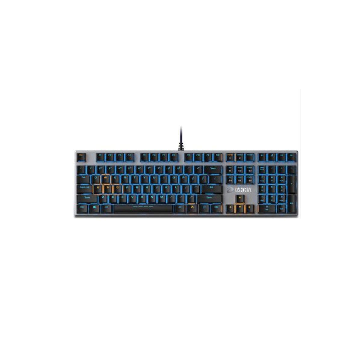 TQBLK Alloy Mechanical Gaming Keyboard - 108 Keys Wired USB, Single-Color Backlit, Anti-Ghosting for PC Gamers - Perfect for Esports, Office Work & Typing (Black Silver)