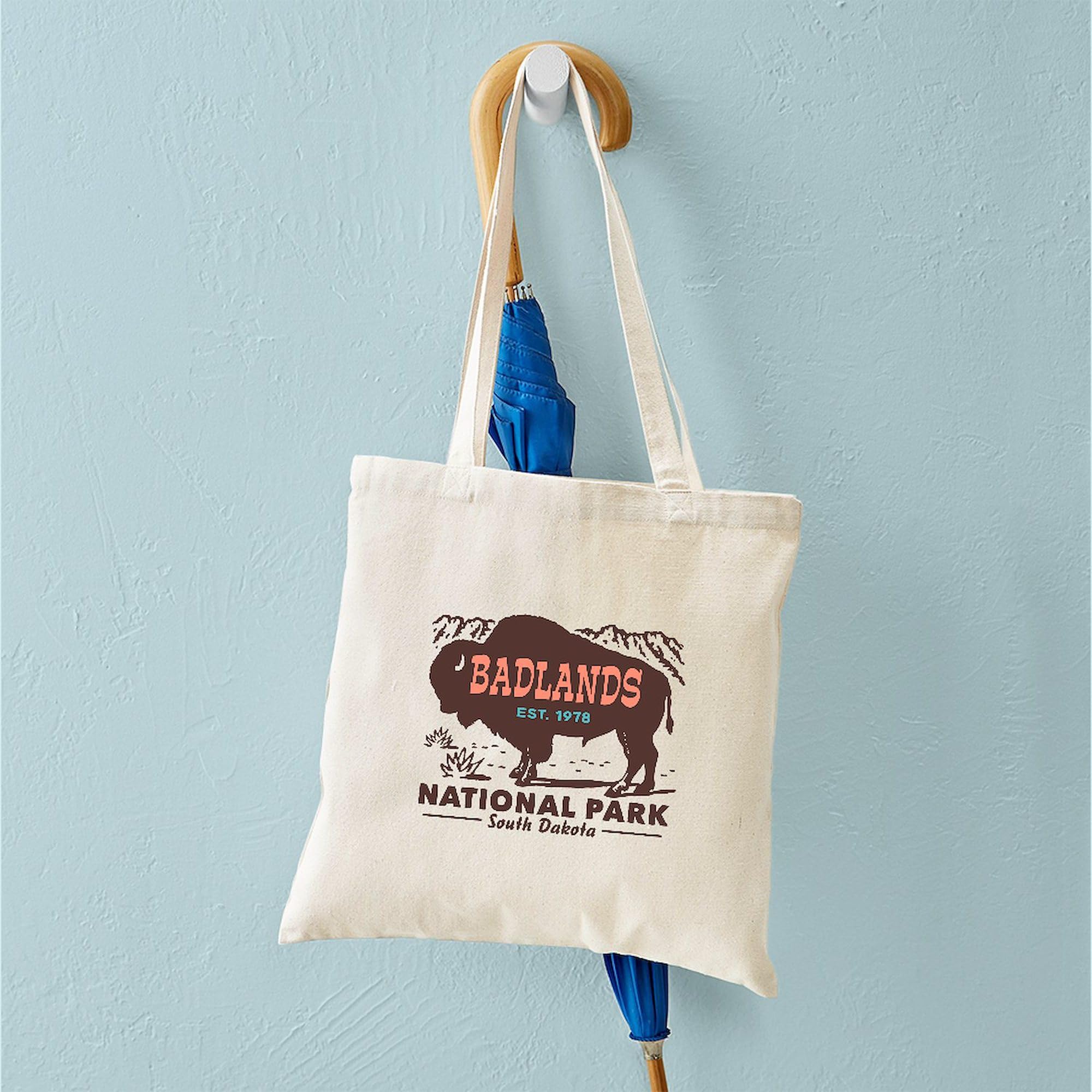 Badlands National Park Canvas Tote Bag - Eco-Friendly Reusable Shopping Bag for Groceries, Beach & Travel | Durable Natural Cotton Carryall
