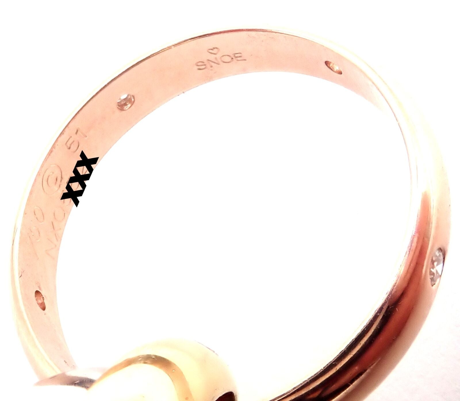 Authentic Cartier 18k Tri-Color Gold Diamond Trinity Band Ring - Size 5.75 with Certification - Perfect for Anniversary Gifts, Luxury Jewelry Collection & Special Occasions